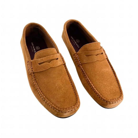 NEW BRUNO MAGLI men's xane driver moccasin shoes in congac